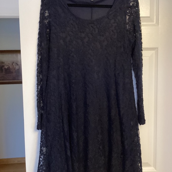 Lily Morgan Dark Blue Lace Dress - Picture 1 of 4